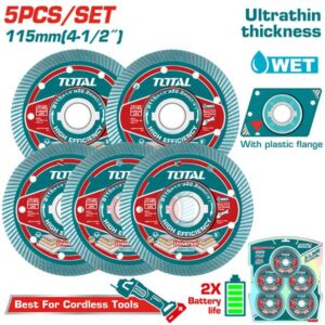 TOTAL Дијамантски диск 115mm Turbo – сет 5 парчиња