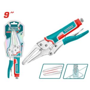 TOTAL grip клешта 9” со силен механизам за заклучување и сигурно држење.