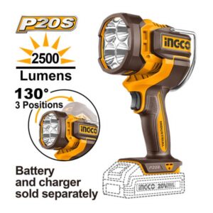 INGCO батериска лампа 20V 2500Lm (без батерија)